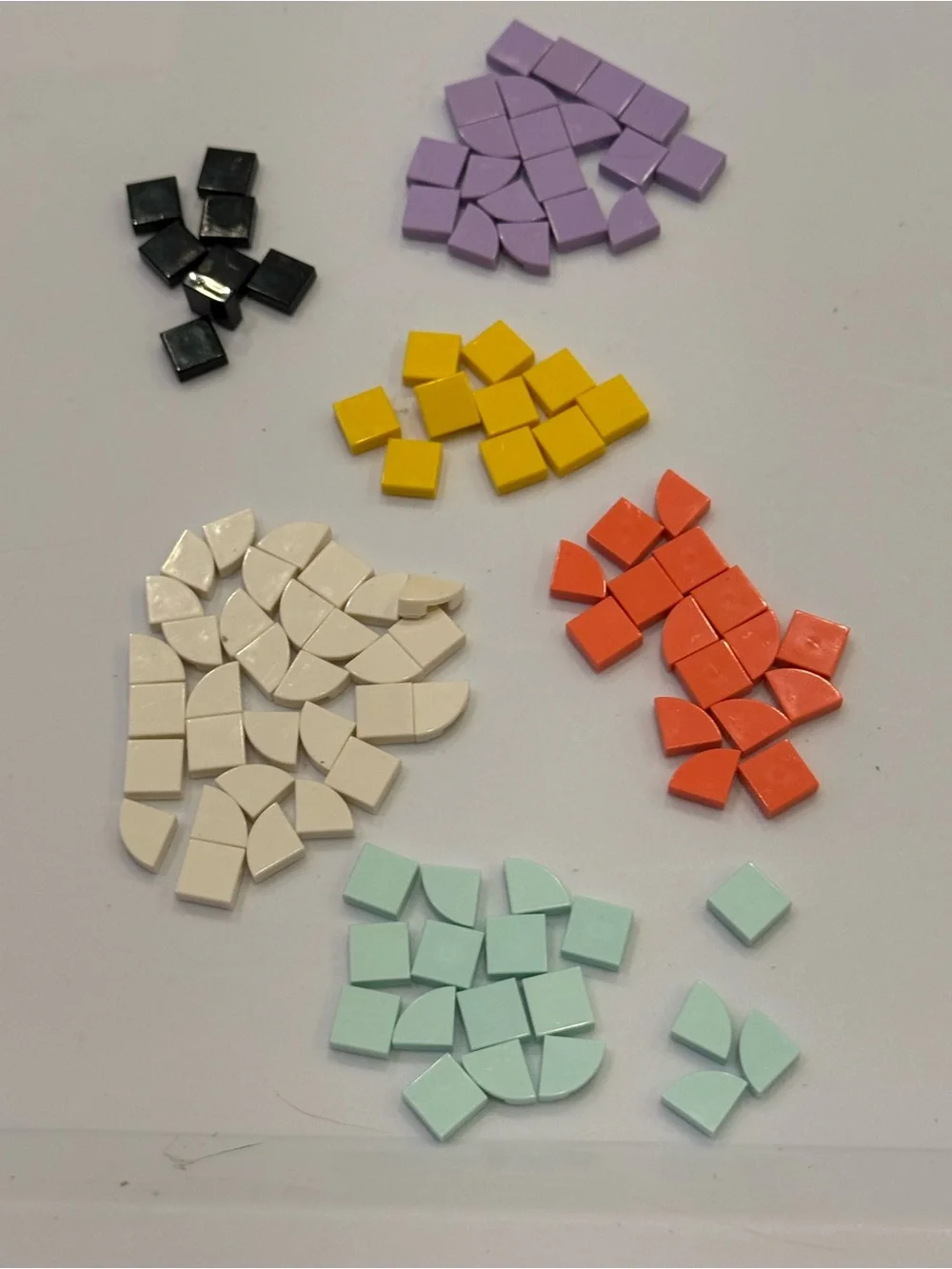 LEGO pastel color aqua coral yellow lilac white black hard top planks